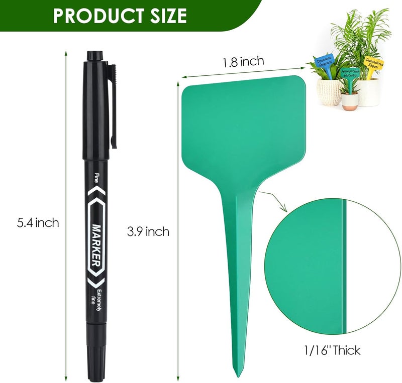 Darfukei Plant Labels 120pcs with Garden Plant Markers Pen of Outdoor Waterproof,Color T-Type Plant Tags and Permanent Marking Pen, Garden Labels Gardening Gifts for Women Men - Image 2